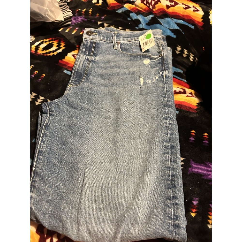 Edyson Vincent Wide Leg Jeans Women's Size 31 Distressed Blue Denim High Rise